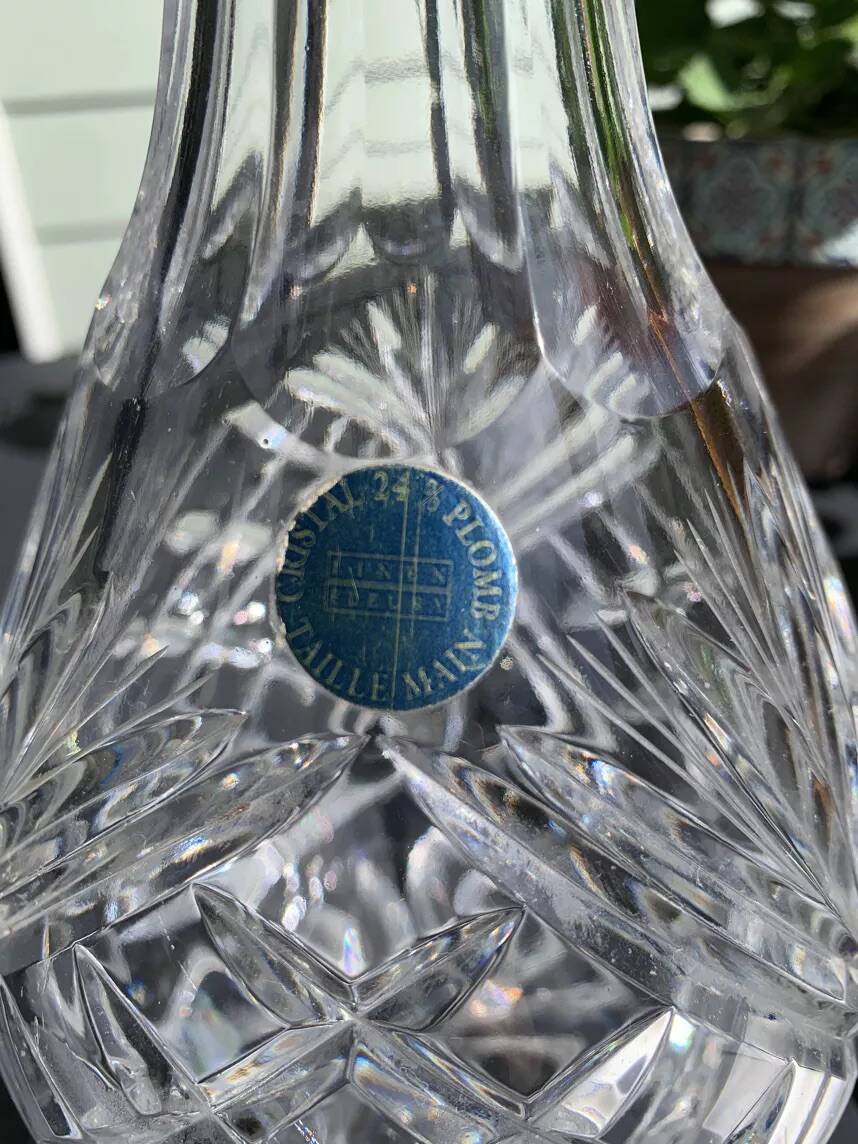 Carafe en cristal de boheme vintage