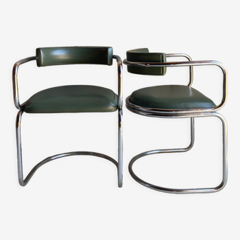 Vintage tubular armchairs