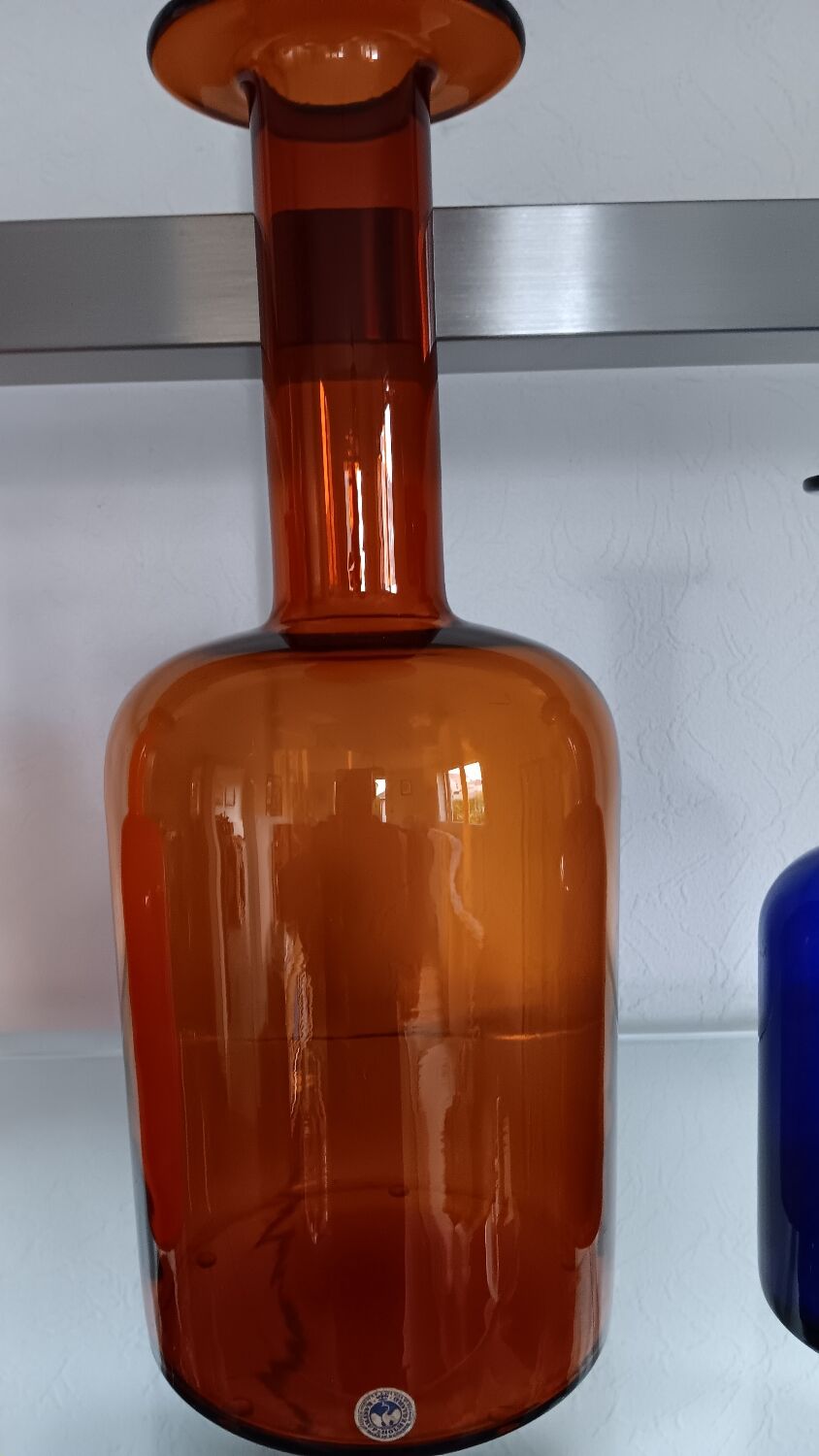 Gul vase by otto brauer - holmegaard kastrup - denmark