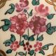 20th century polychrome porcelain inkwell floral decoration