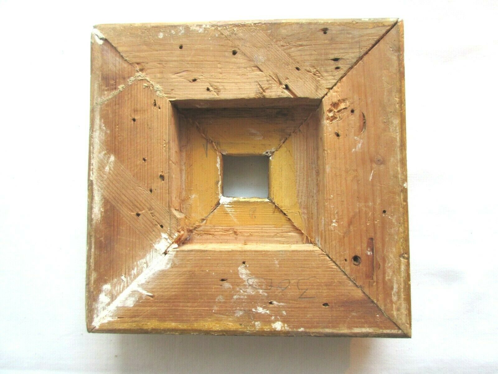 late 19th century square frame, small carved wood frame, gilded with gold leaf