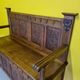 Antique Dutch Oak Hall Bench With Storage Space. Late 19th century.
