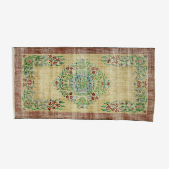 Anatolian handmade vintage rug 210 cm x 107 cm