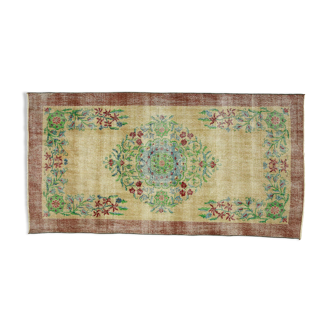Anatolian handmade vintage rug 210 cm x 107 cm