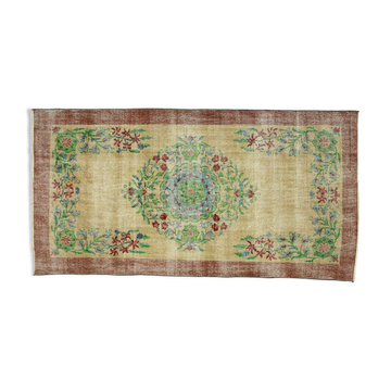 Anatolian handmade vintage rug 210 cm x 107 cm