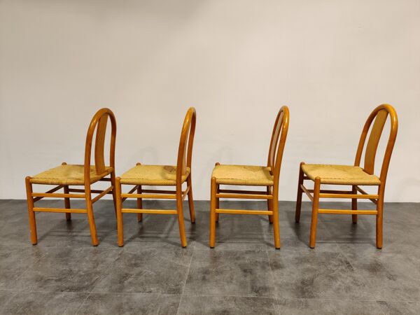 Chaises à manger scandinaves du milieu du siècle ensemble de 4, 1960