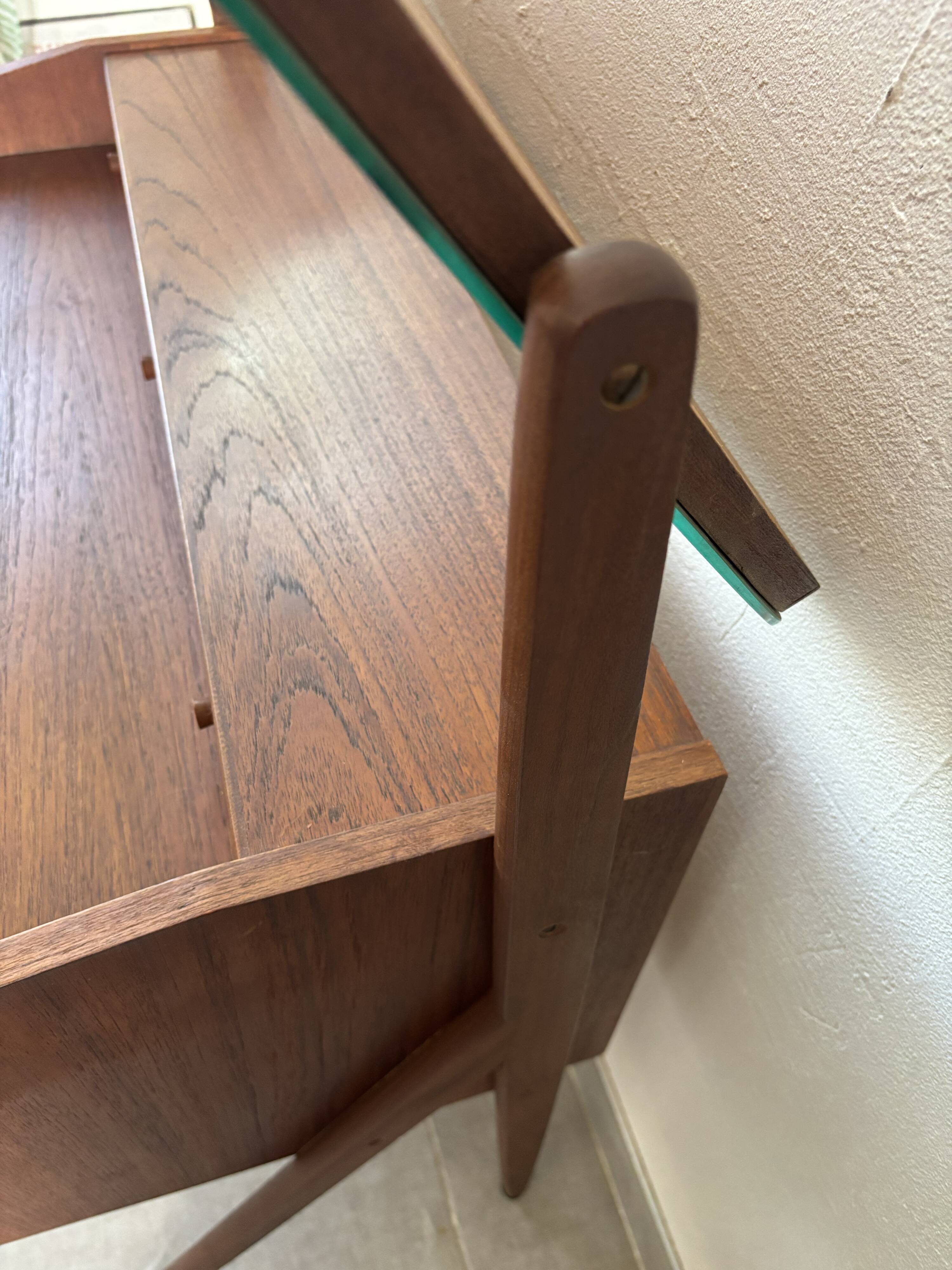 Vintage Danish teak hairdresser from the 1960s stamped Ag Spjel Kobber.