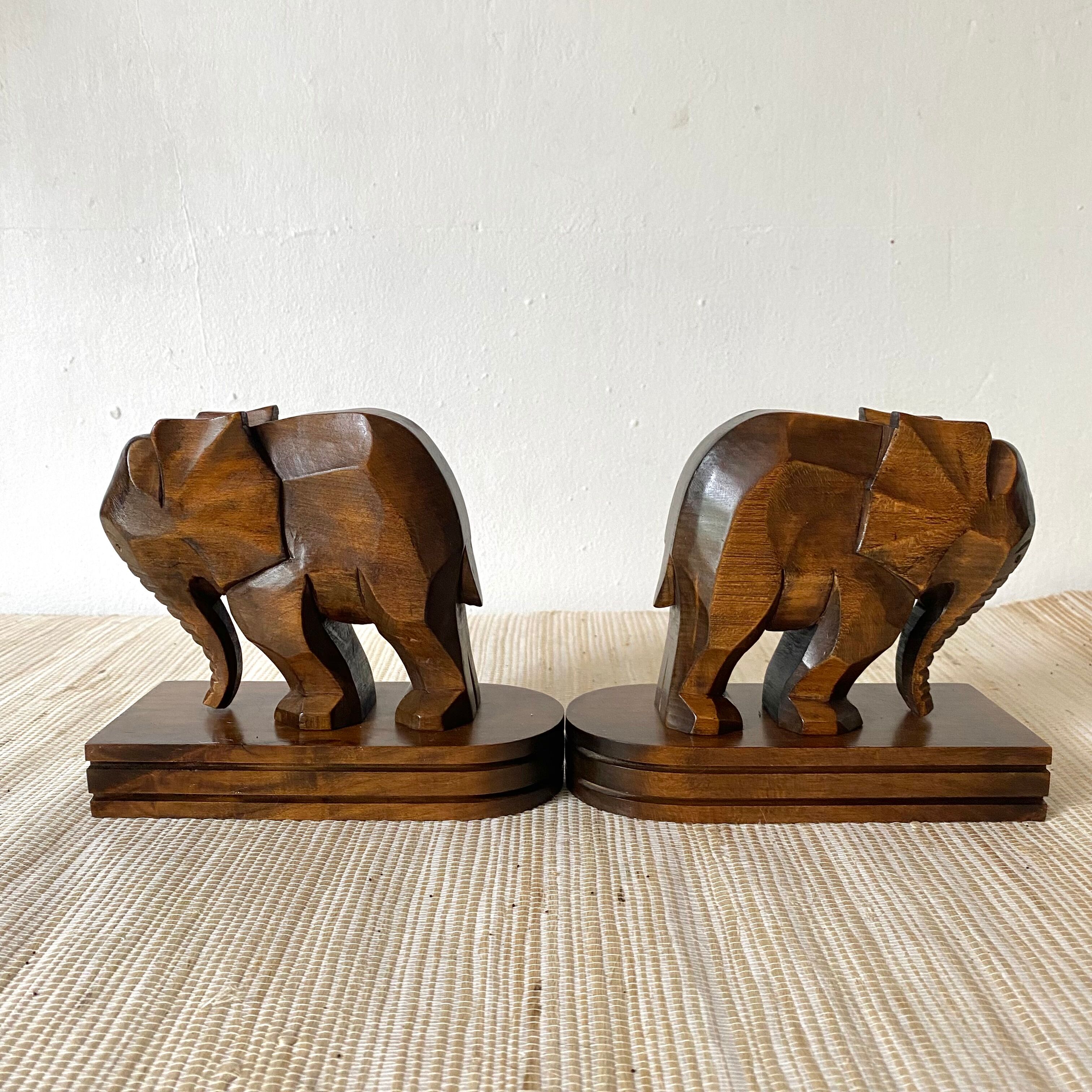 Serre livres éléphant en bois