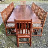 Mahogany set (ipe) composed of a table, 14 chairs and 2 armchairs - work from the 70s
