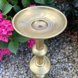 Large solid brass candle holder