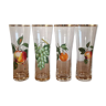 Set of 4 fruit decorated glasses