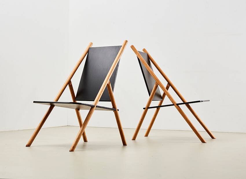 Yrjo Wiherheimo & Rudi Merz Rare Pair of Pinna Lounge Chairs for Korkeakosko Oy Finland 1970s