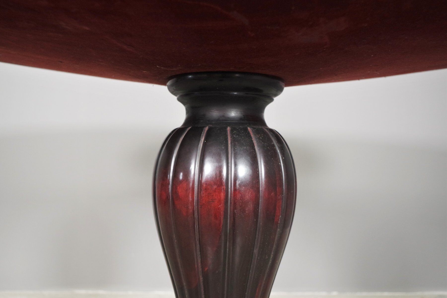 Round mahogany table , 1950