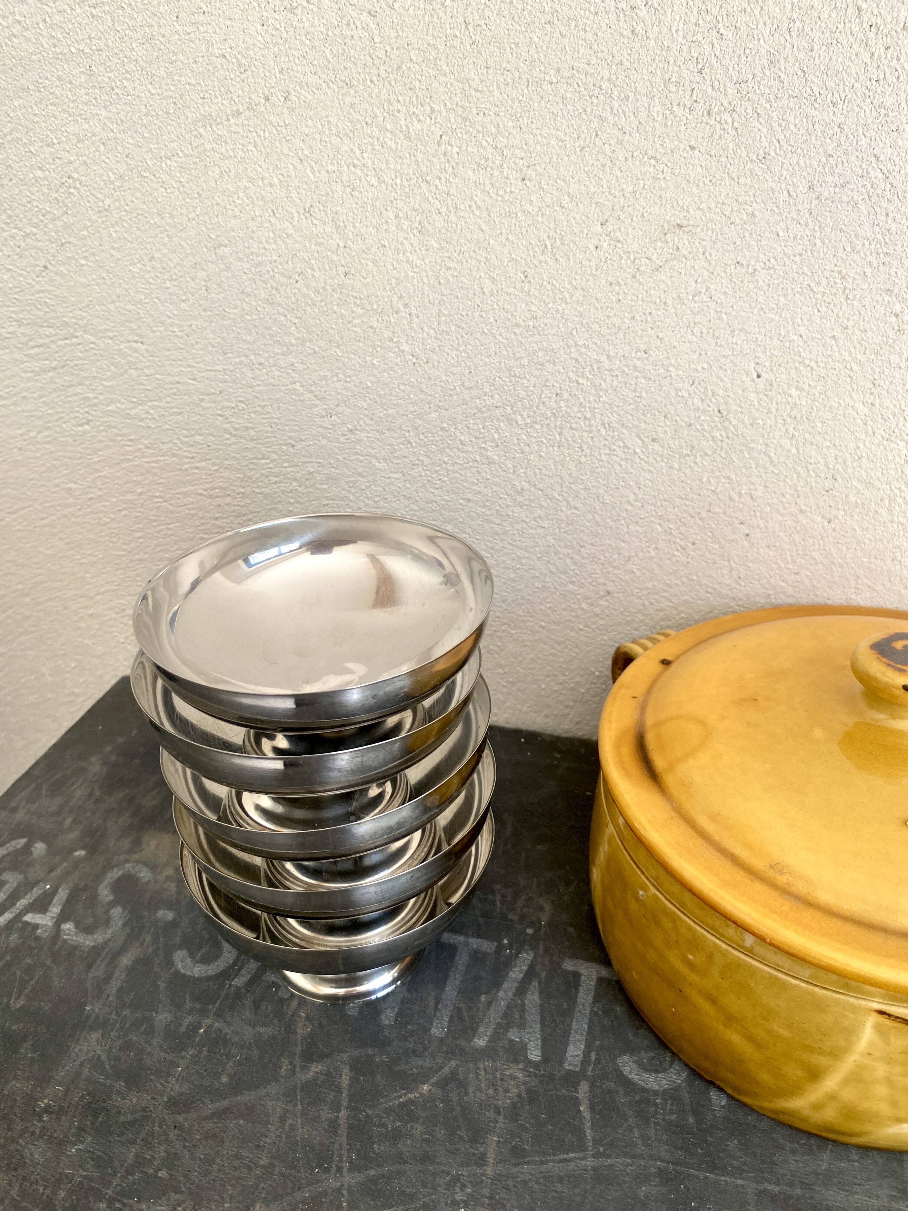 Stainless steel ice cream cup set
