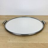 Plateau miroir rond années 50