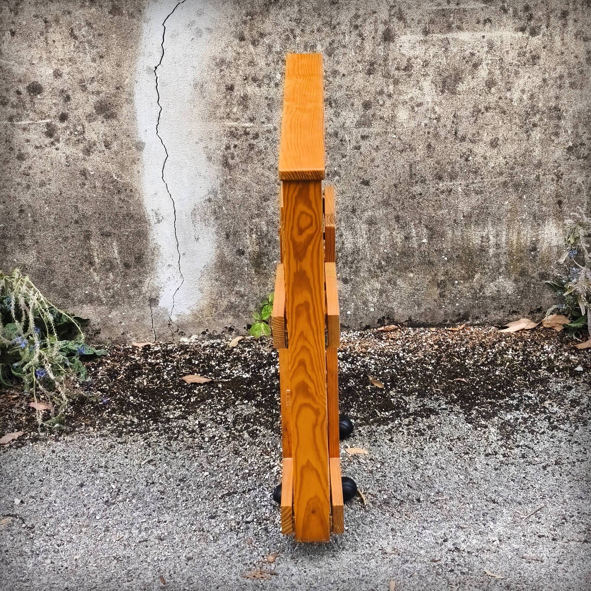 Scandinavian pine folding coffee table / serving table from the 1970s.