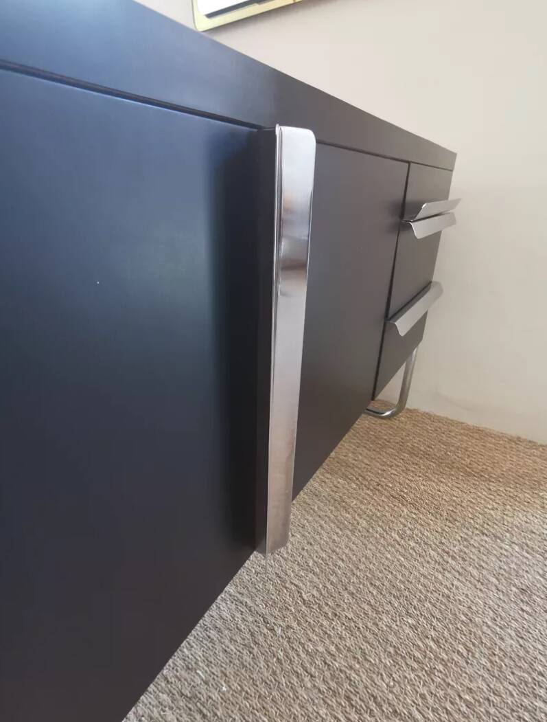 Vintage Bauhaus style metal sideboard from the 1970s