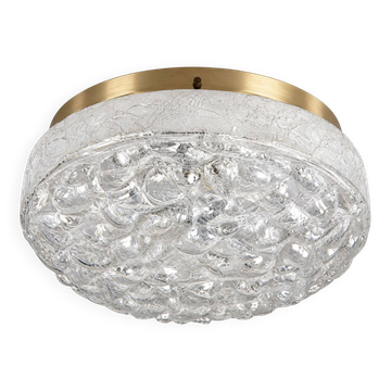 1960s 1970s Ceiling Lamp Ice Glass Doria Germany Space Age Design