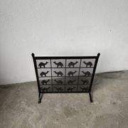 Wrought iron fireplace screen Les Marolles 1950