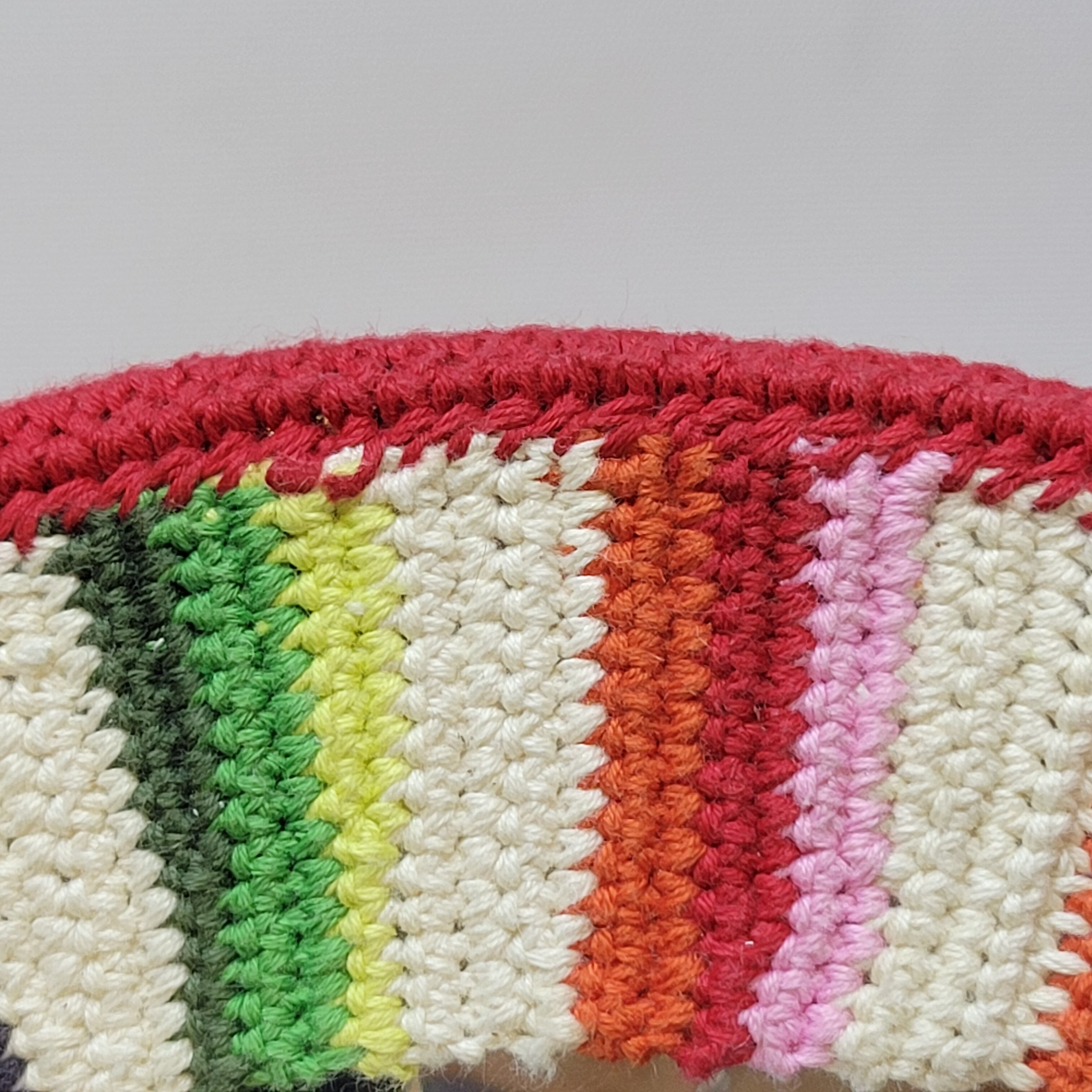 Miroir Rond Mural Cadre Crochet Tricot Bohême