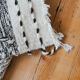 Berber carpet Zanafi - 100% black and white wool - 115 cm x 60 cm