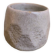 Faceted ceramic cup, handcrafted stoneware, turned, pale yellow enamel