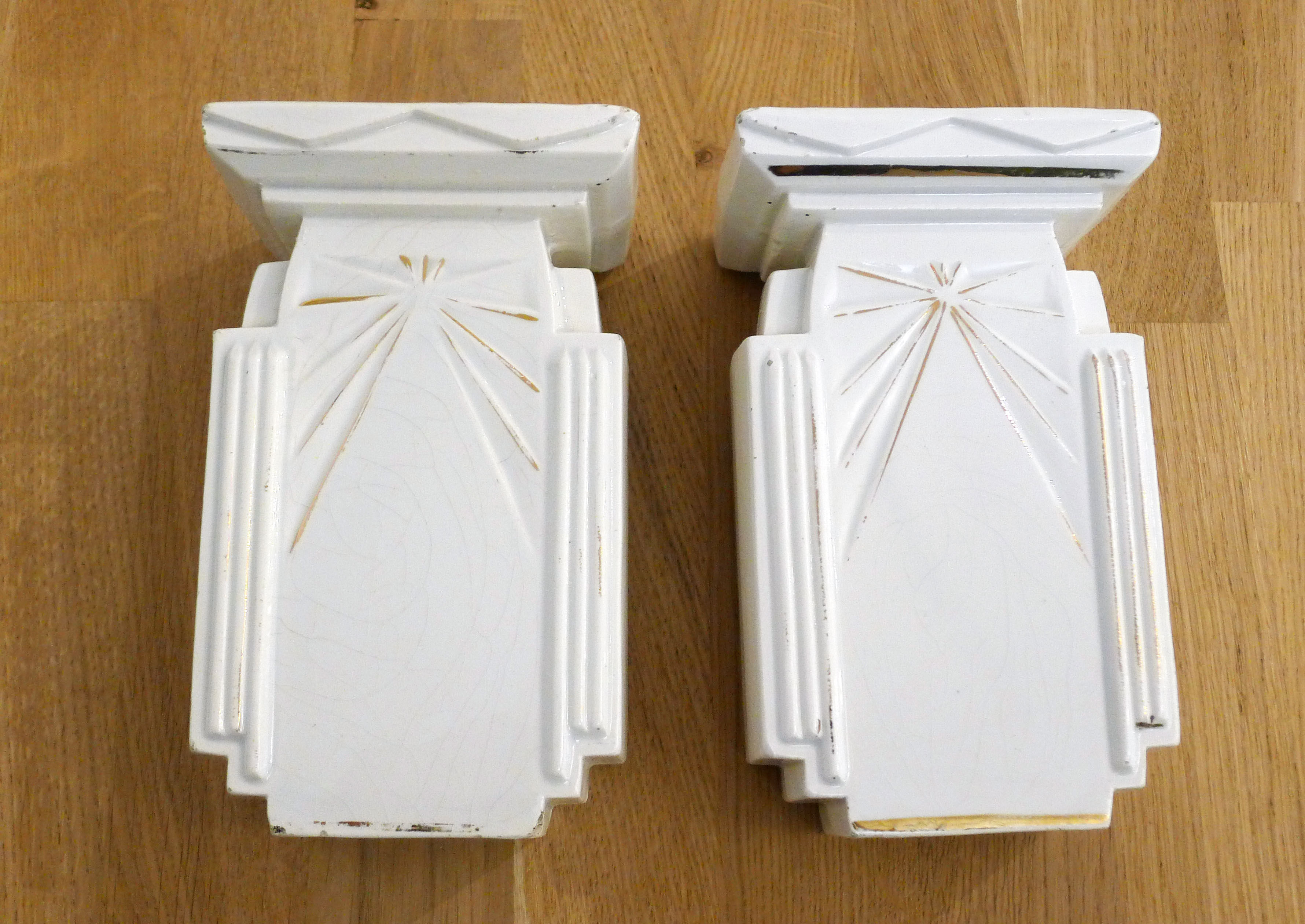 Pair of Art Deco flat vases