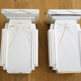 Pair of Art Deco flat vases