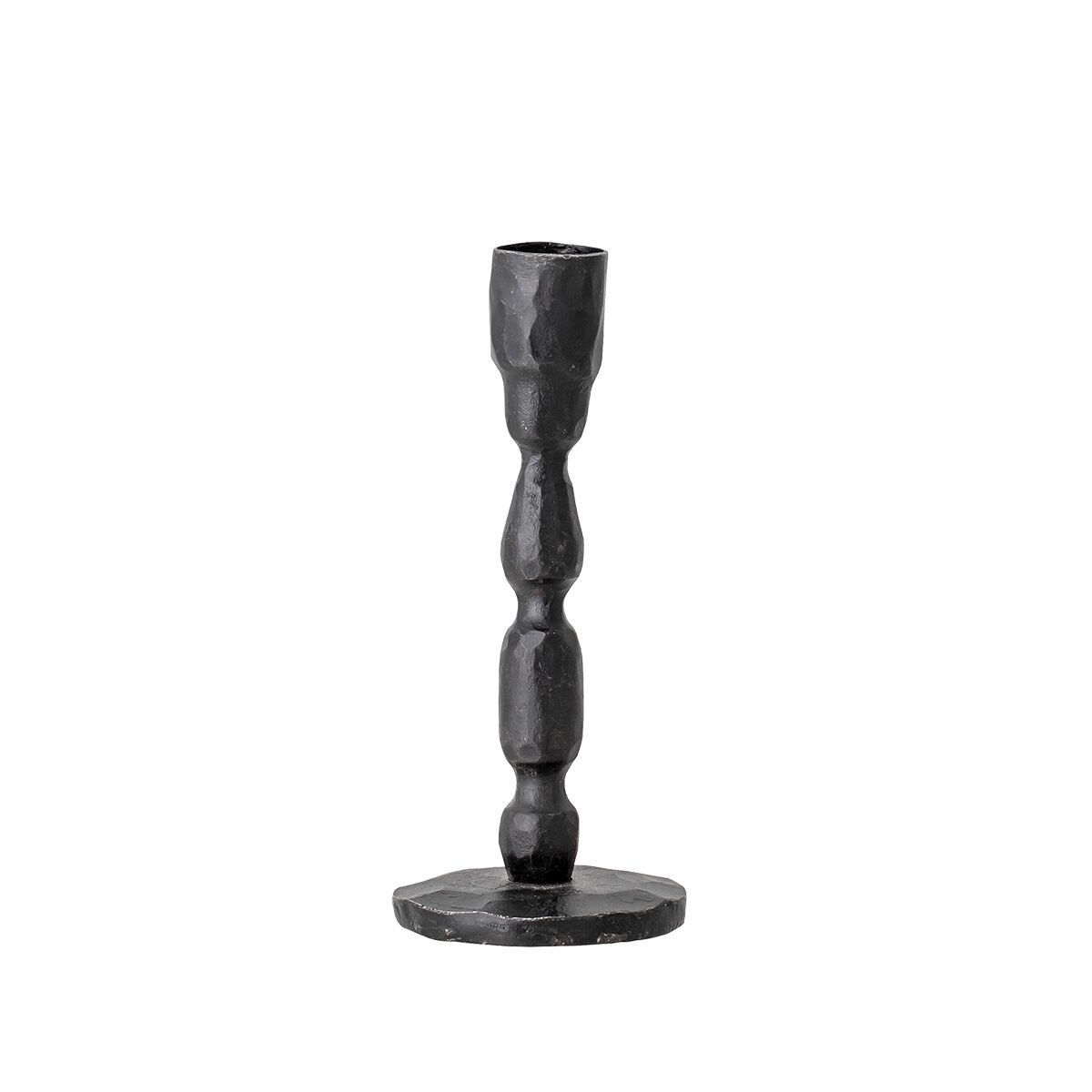 Black metal candlesticks poured out of iron