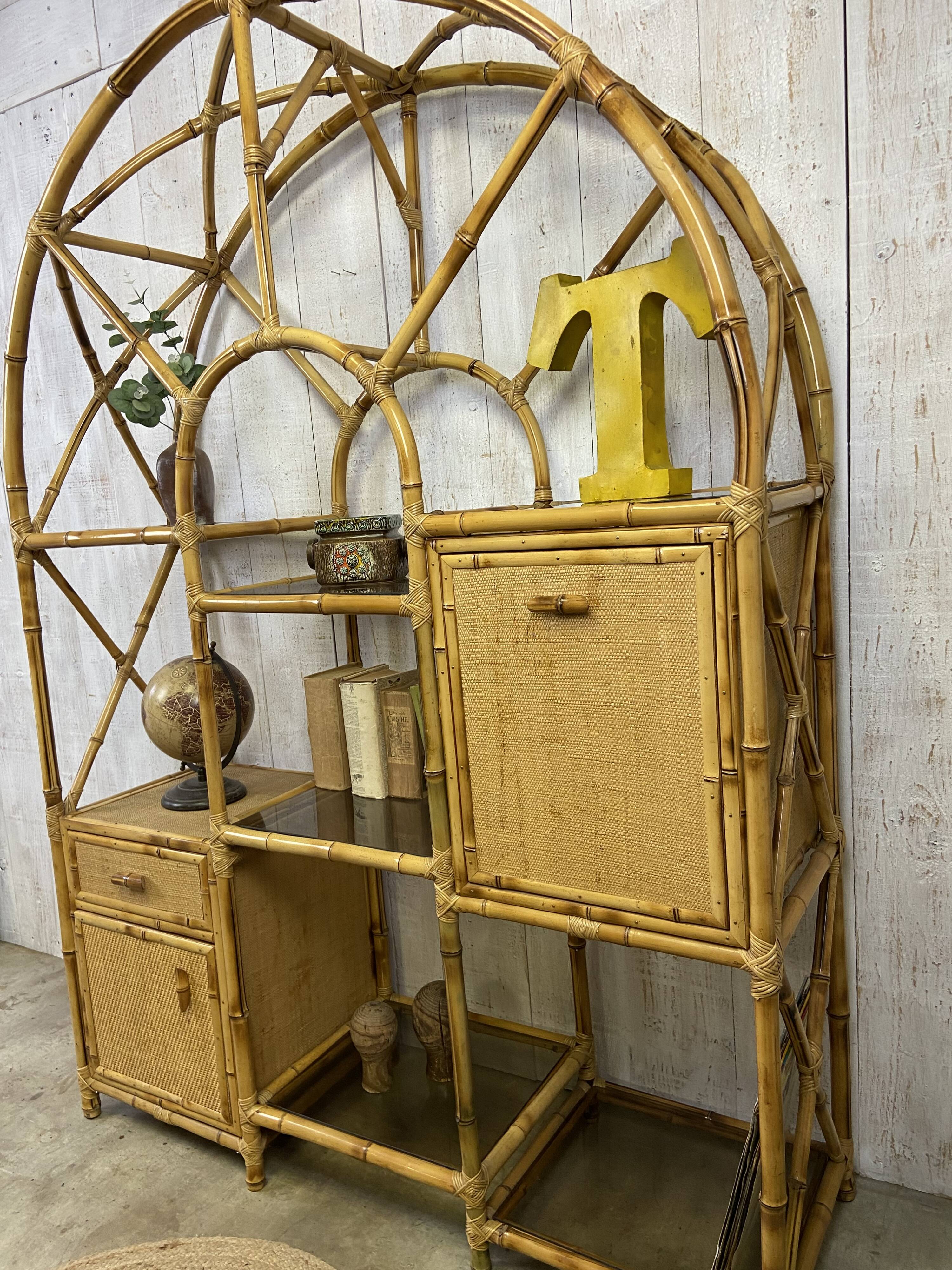 Vintage rattan shelf