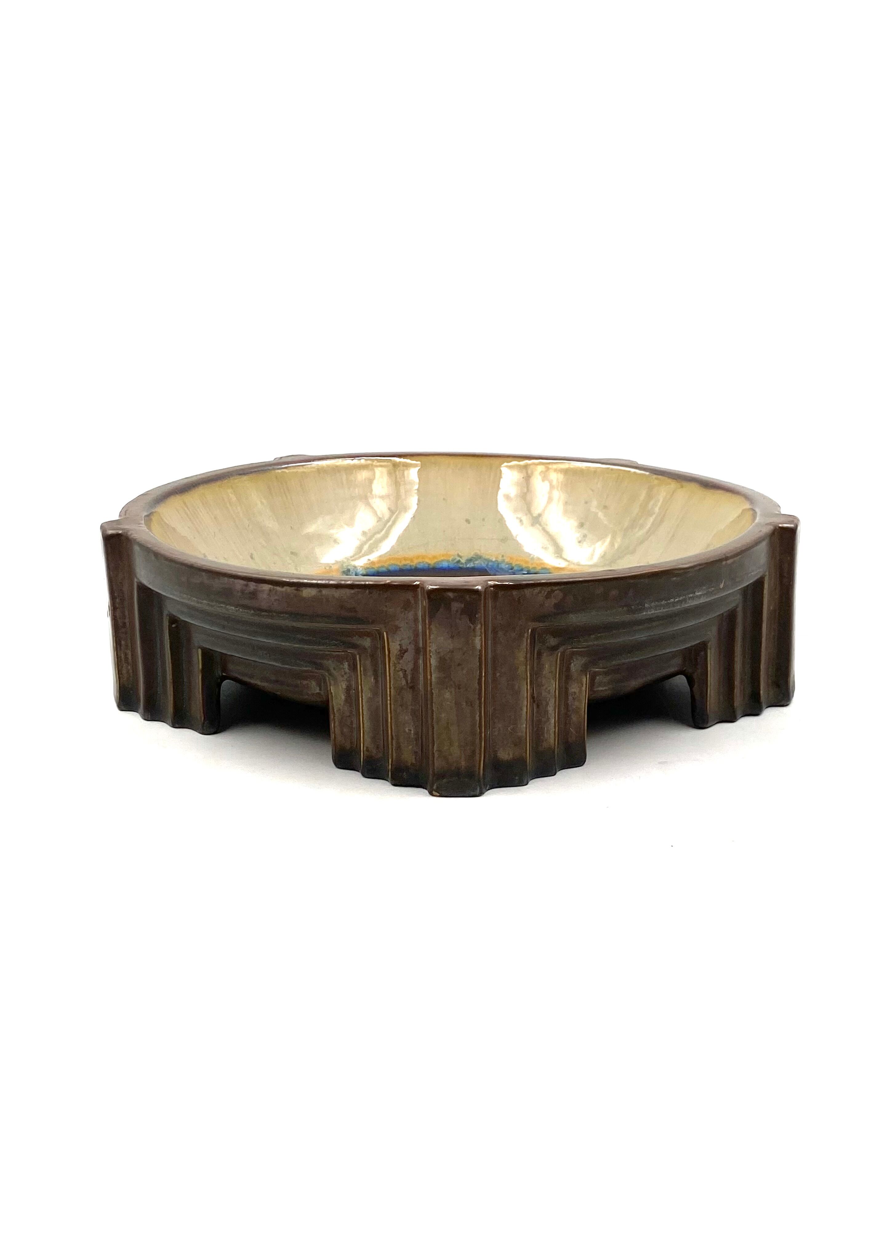 Art Deco ceramic centerpiece, Mougin Freres, Nancy France 1920s