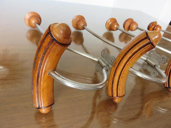 5 old large hooks art deco from the 30/40 years