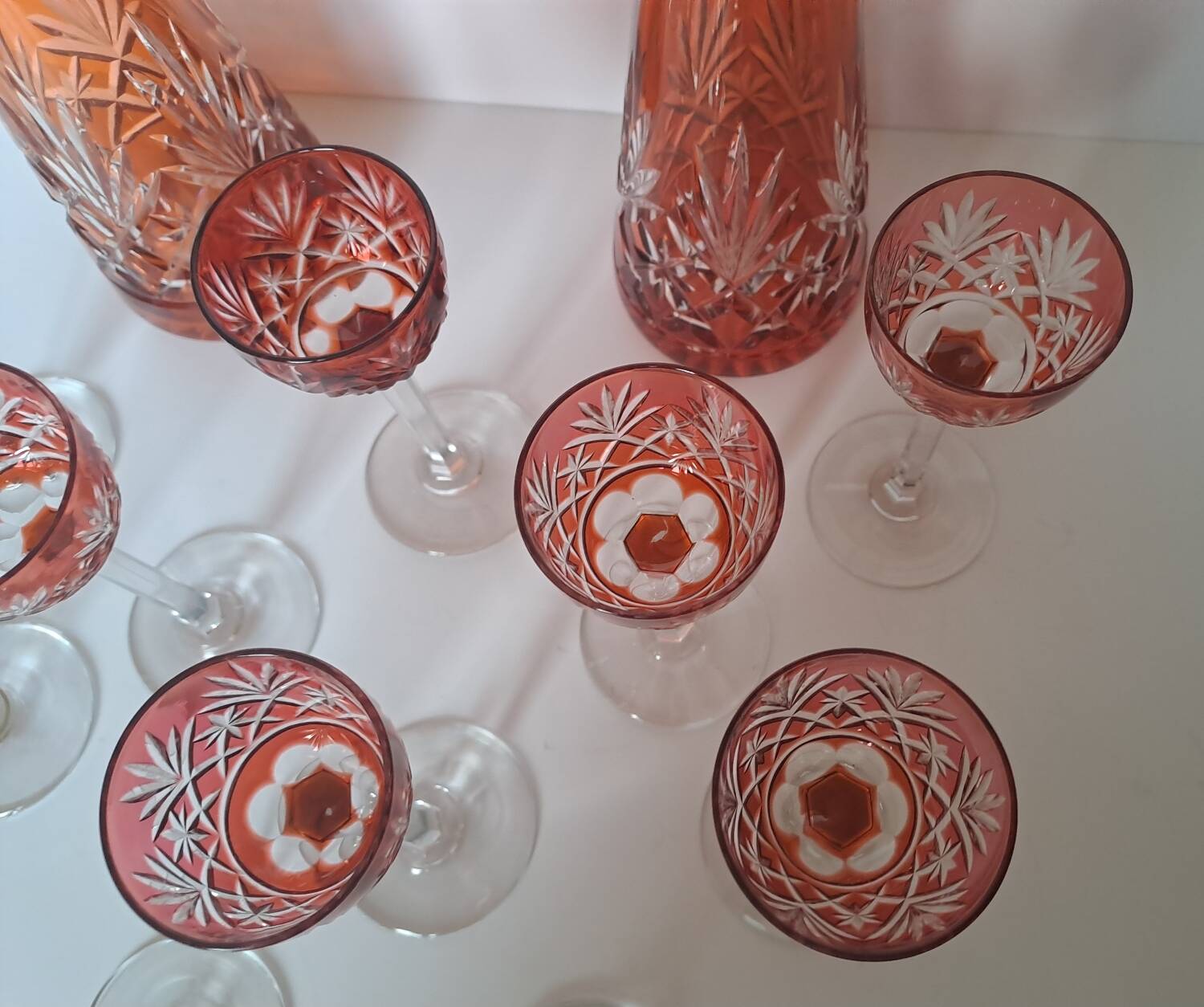 Crystal liqueur service from Saint Louis, Massenet model.