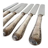 Silver round knives with stainless steel blades