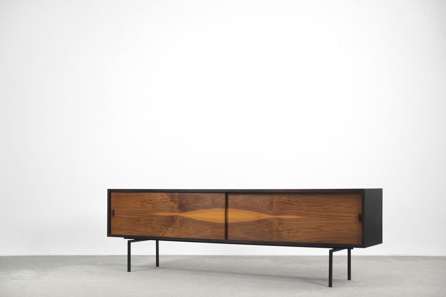 Dutch walnut sideboard with metal legs, 1960s