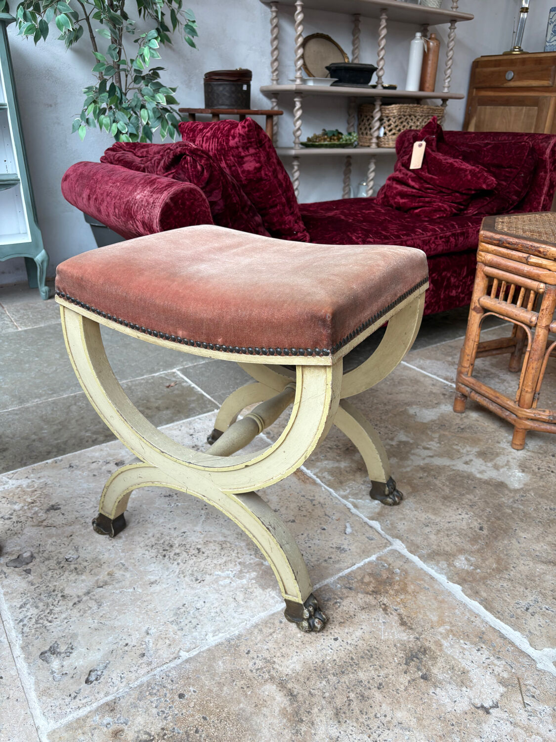 Tabouret bois curule