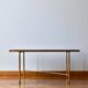 Italian green marble and brass coffee table 1950