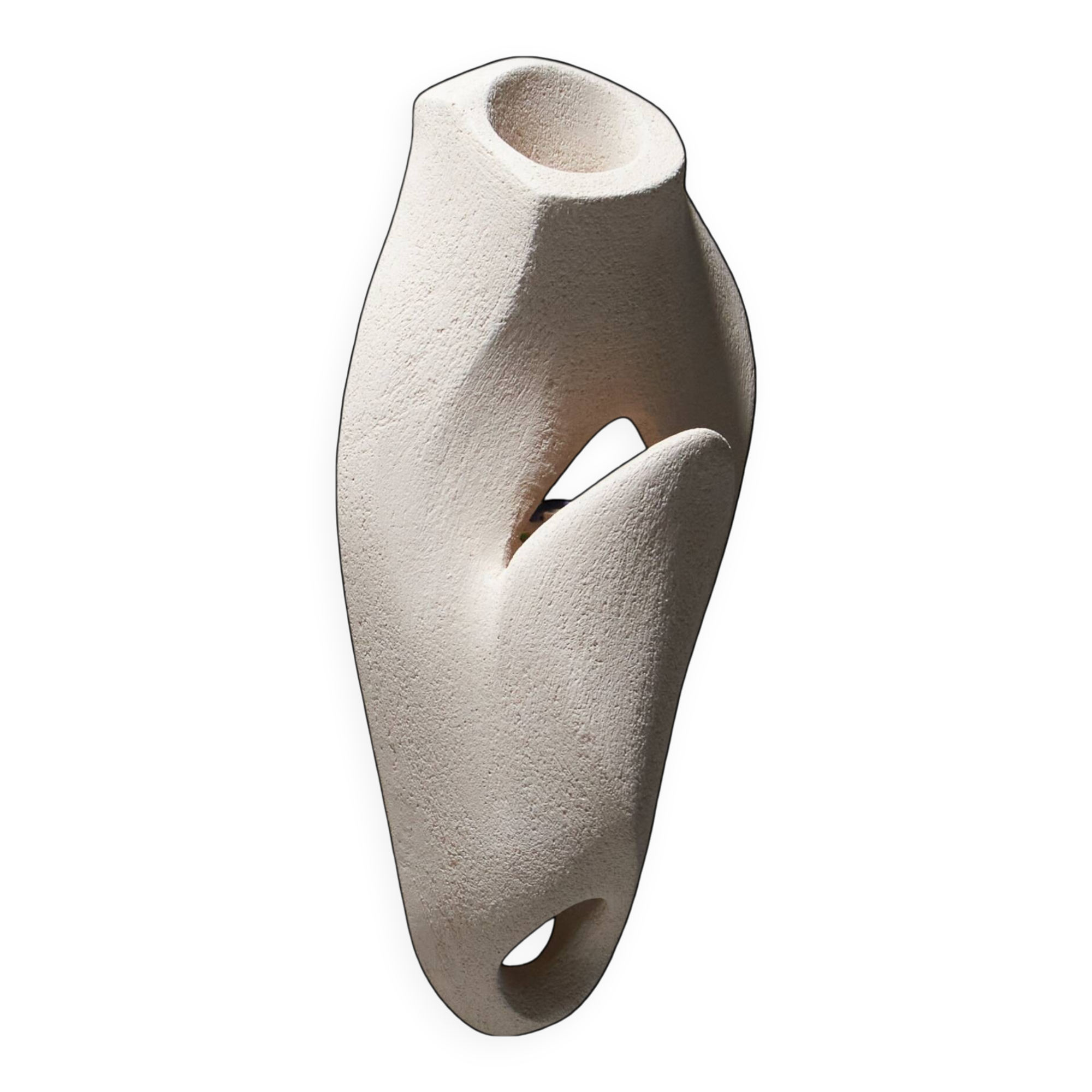 Coral 1 wall light in white sandstone