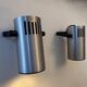 Pair of adjustable wall lights, brushed metal, France 1970