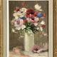 Tableau bouquet d'anémones années 1930