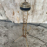 Vintage Golden Metal Stand Ashtray + Magazine Holder France