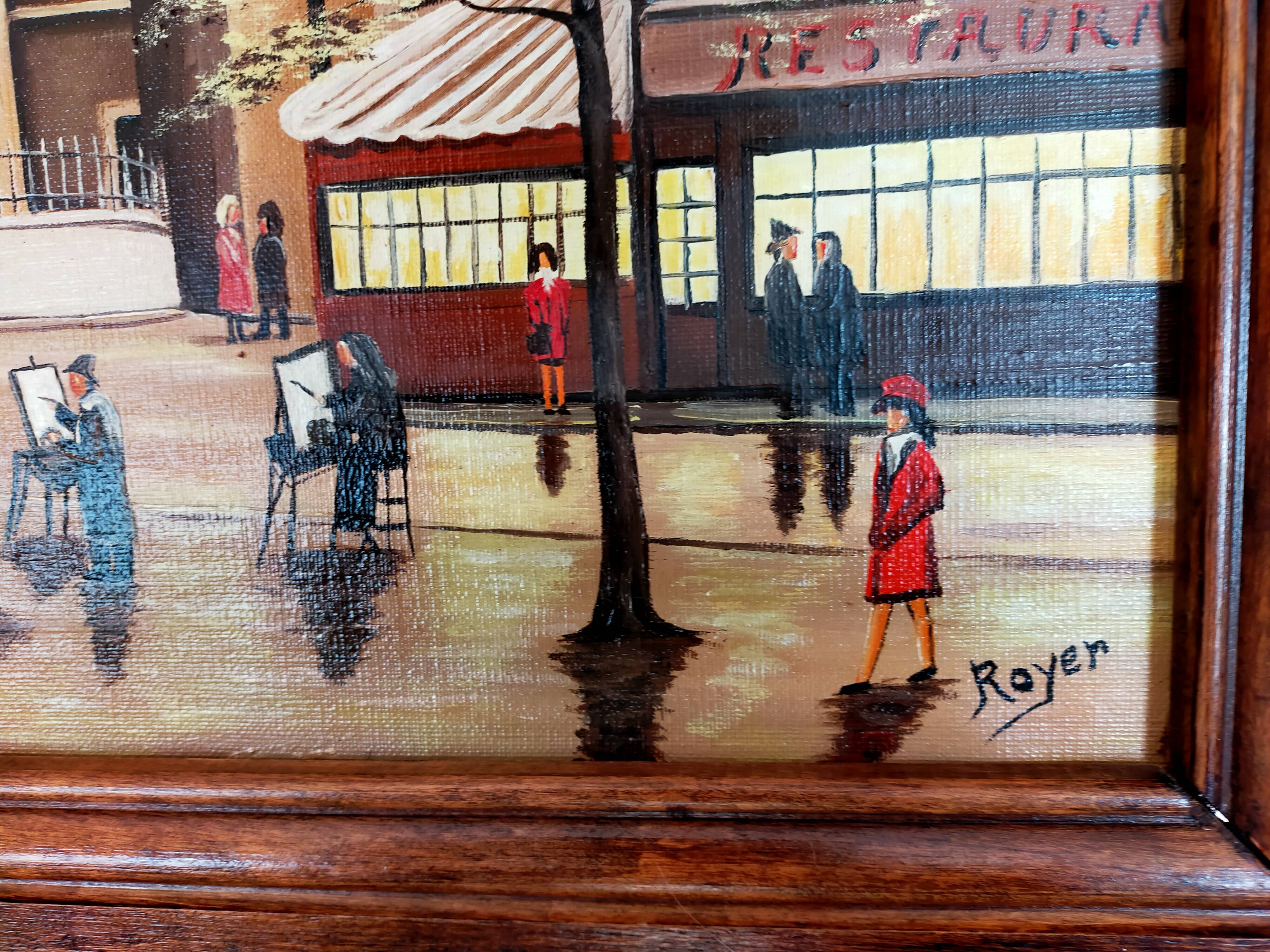Oil painting on canvas. Place du Tertre Paris. Local painter. About 40 years. Canvas 54 of 63. 4