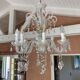 Lustre Murano verre soufflé 8 bras pendeloques cristal