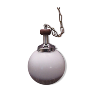 suspension vintage années 70' en verre et métal