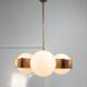 Vintage Italian Copper & Opaline Glass Chandelier