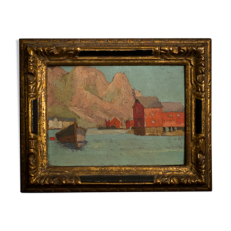 Tableau Frank Morse-Rummel fjord norvégien Norvège signé