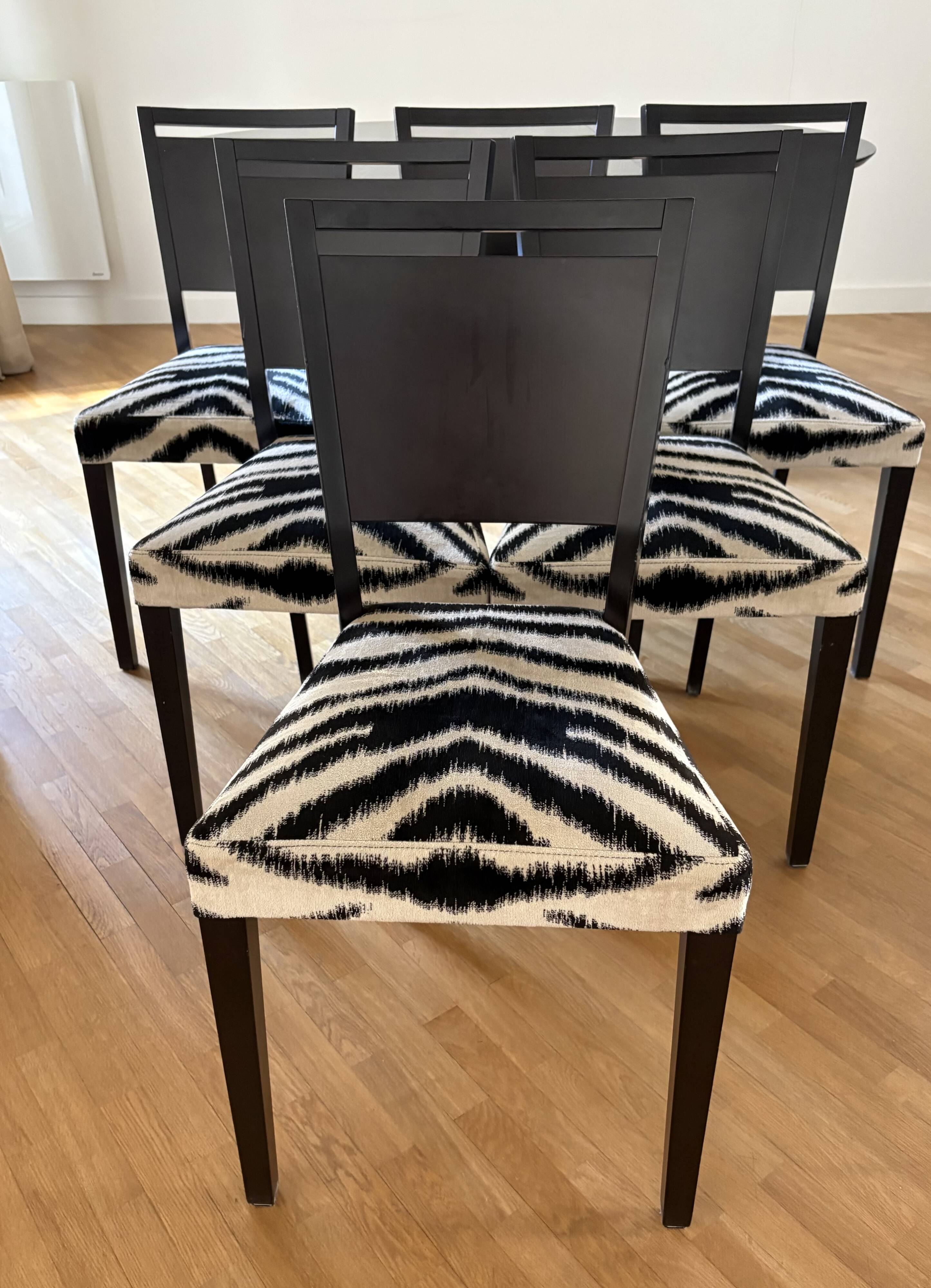 6 chaises artelano vintage - tissu pierre frey