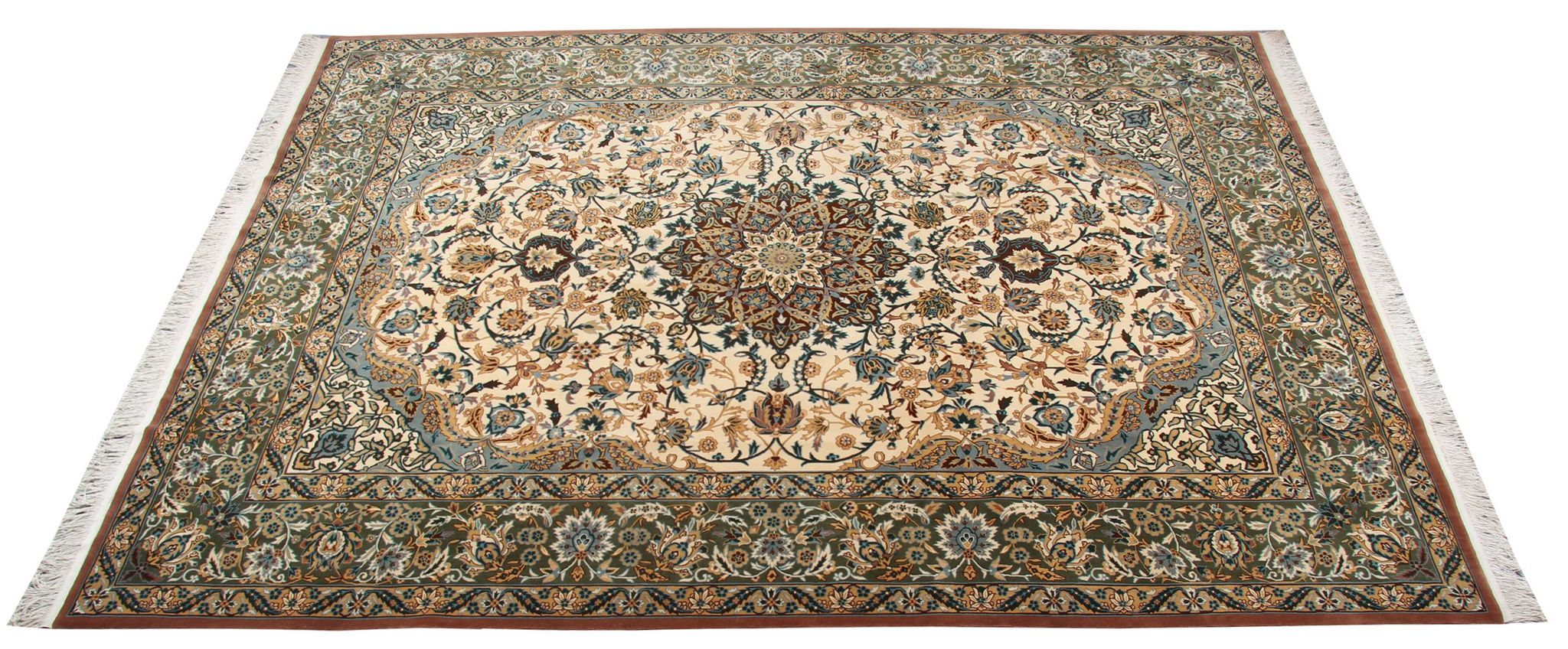 Traditional persian area handwoven wool carpet 274x366cm