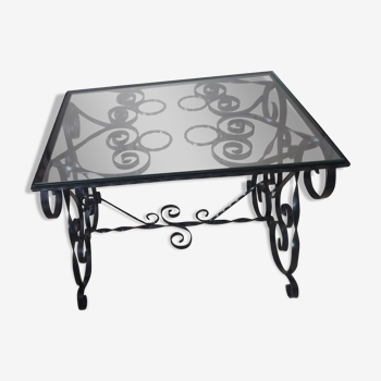 Old wrought iron coffee table