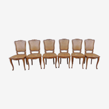 Lot de 6 chaises cannées